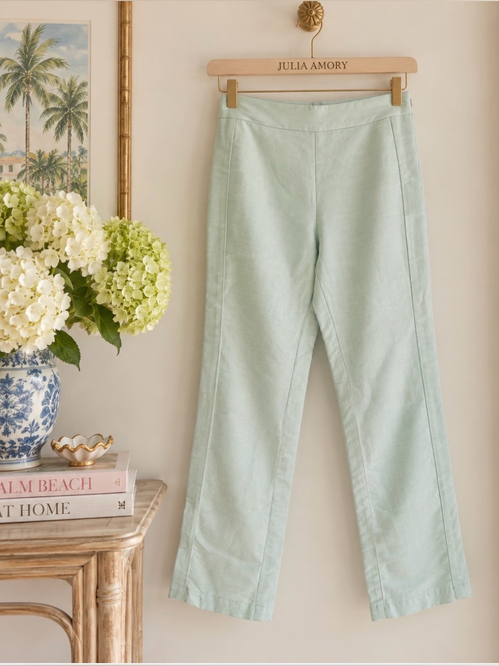 Julia Amory Jackie Pant in Icy Mint Dupioni XS OLD SIZE Smaller Fit 25/26” waist